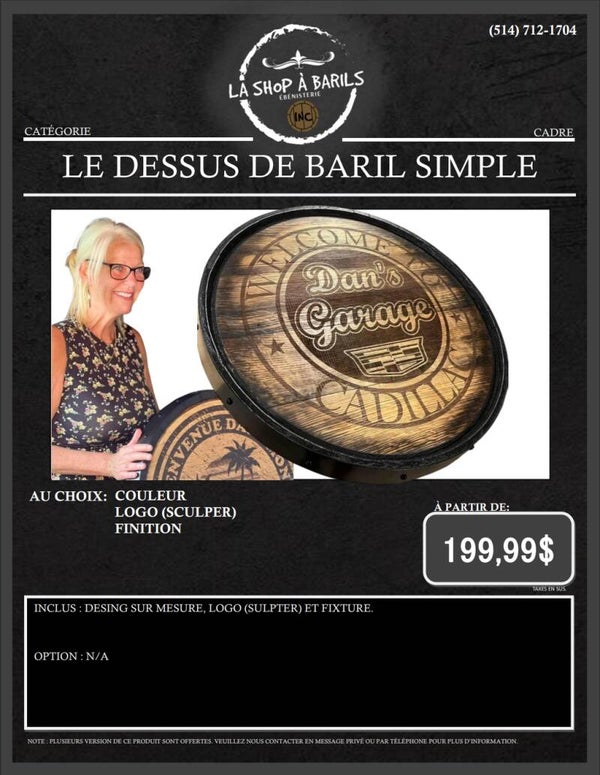 LE DESSUS DE BARIL SIMPLE
