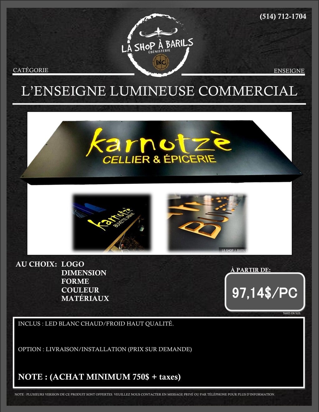 L'ENSEIGNE LUMINEUSE COMMERCIAL