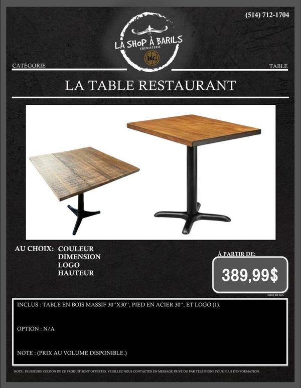 LA TABLE RESTAURANT