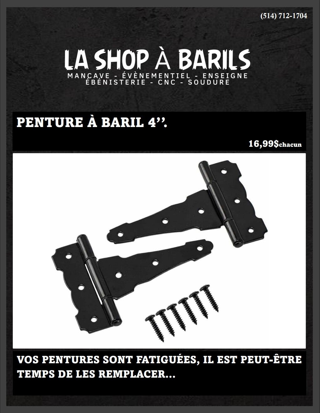 PENTURE À BARIL 4''
