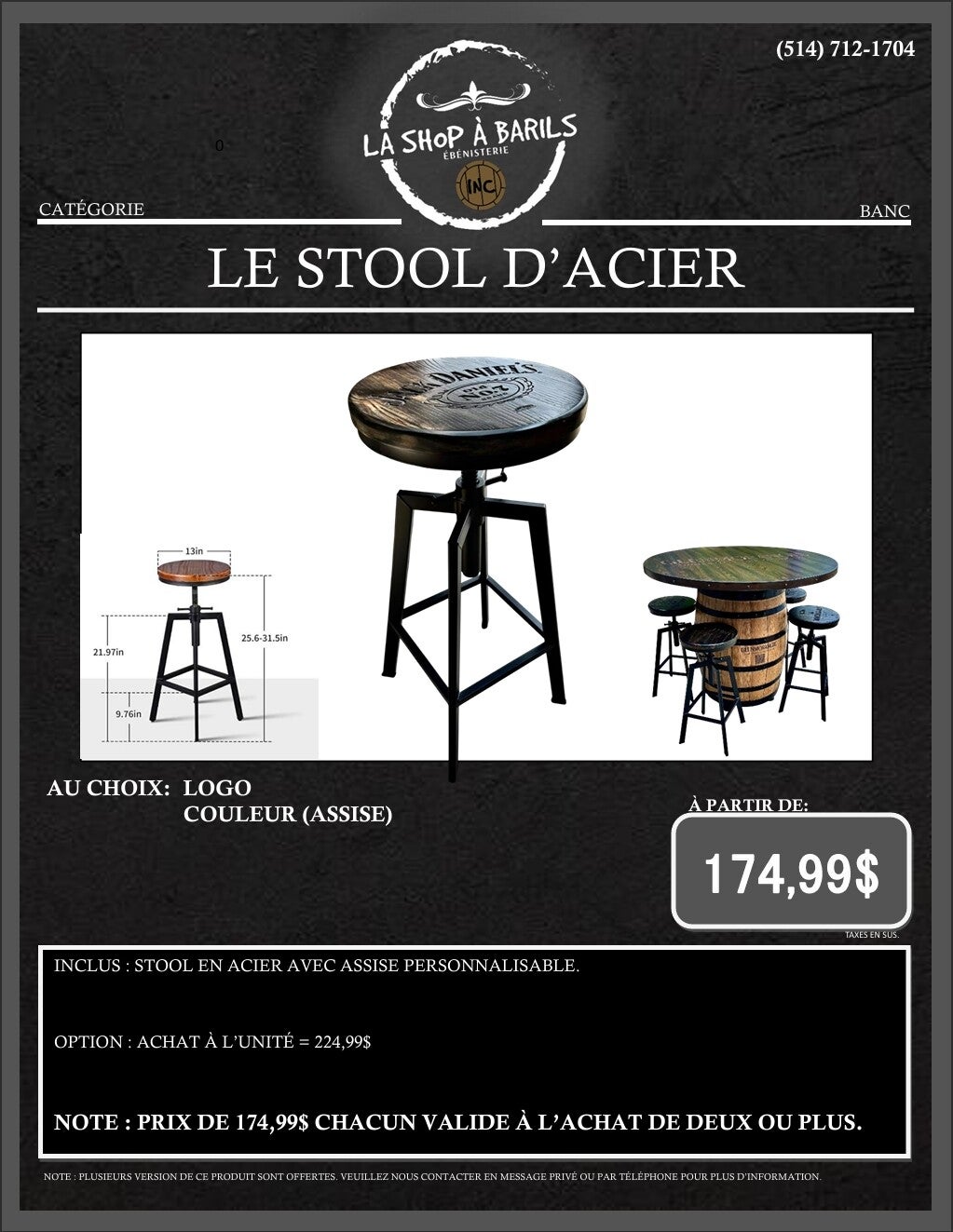 LE STOOL D'ACIER