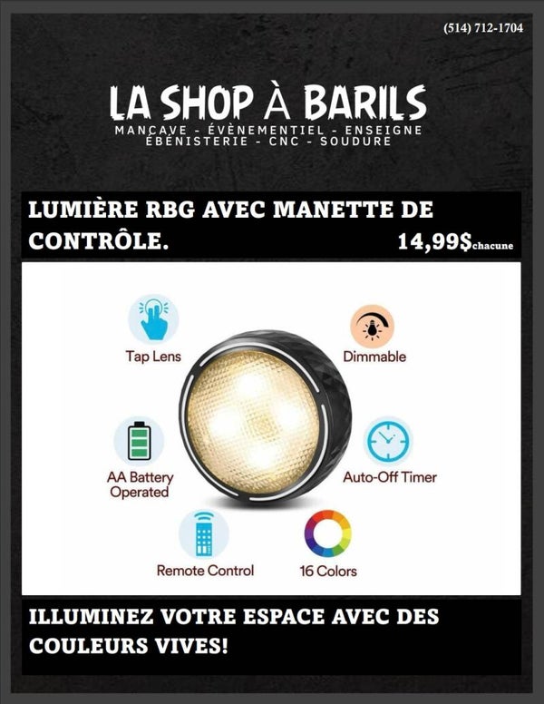 LUMIÈRE RGB AVEC MANETTE DE CONTRÔLE