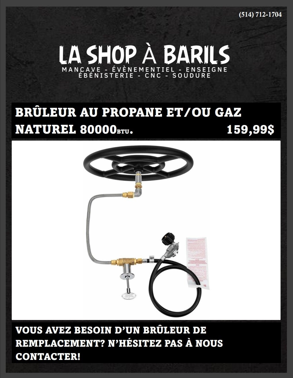BRÛLEUR 80 000BTU