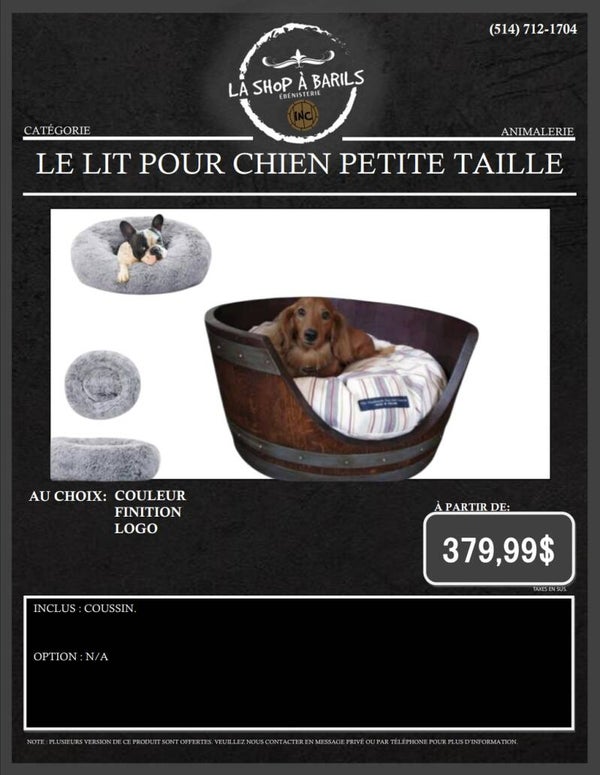 LE LIT POUR CHIEN PETITE TAILLE