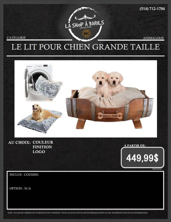 LE LIT POUR CHIEN GRANDE TAILLE