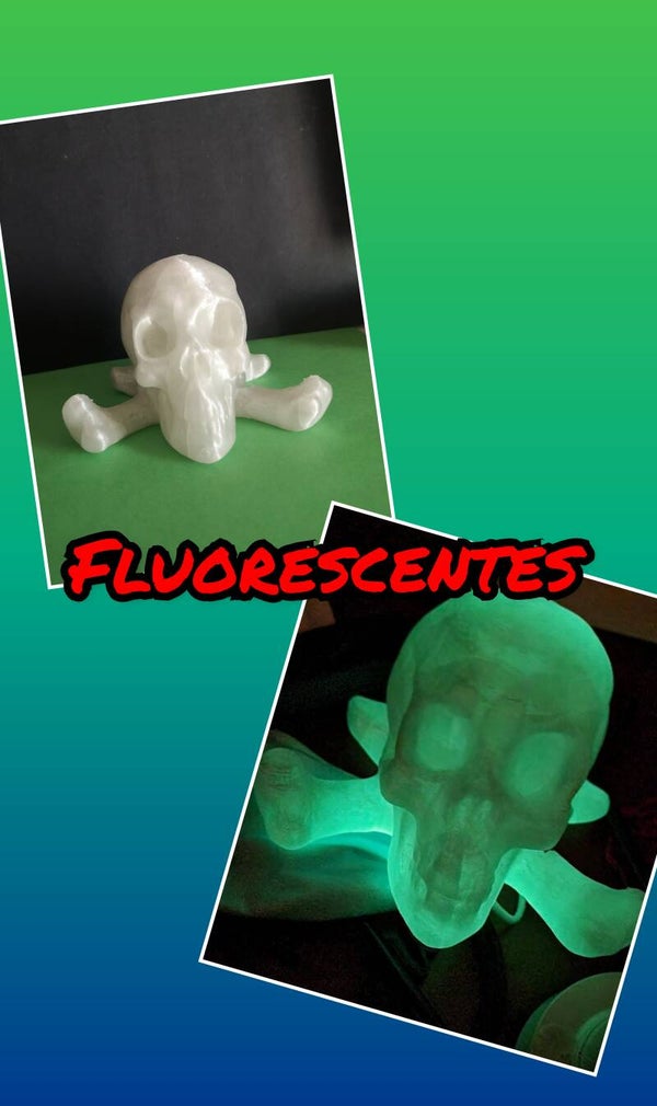 Calavera portavelas fluorescente