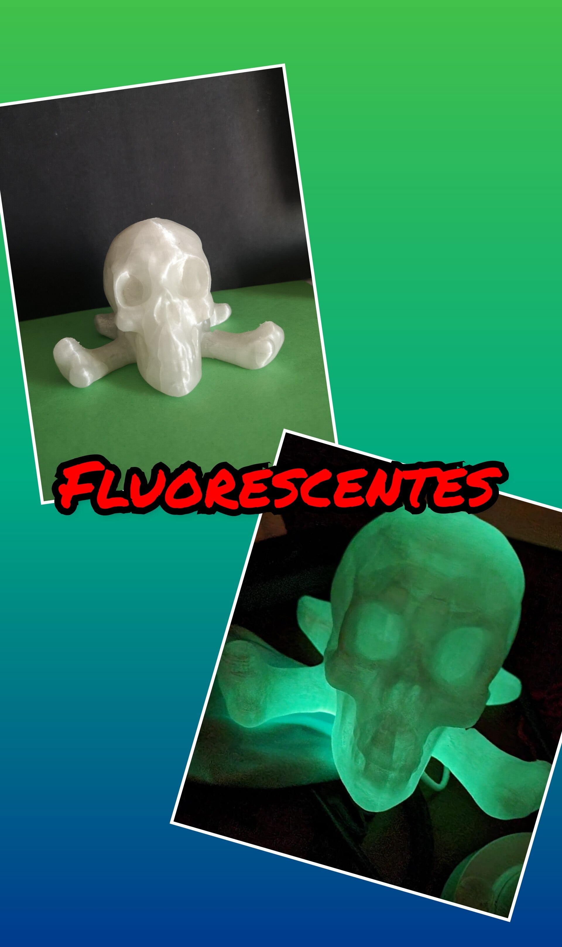 Calavera portavelas fluorescente