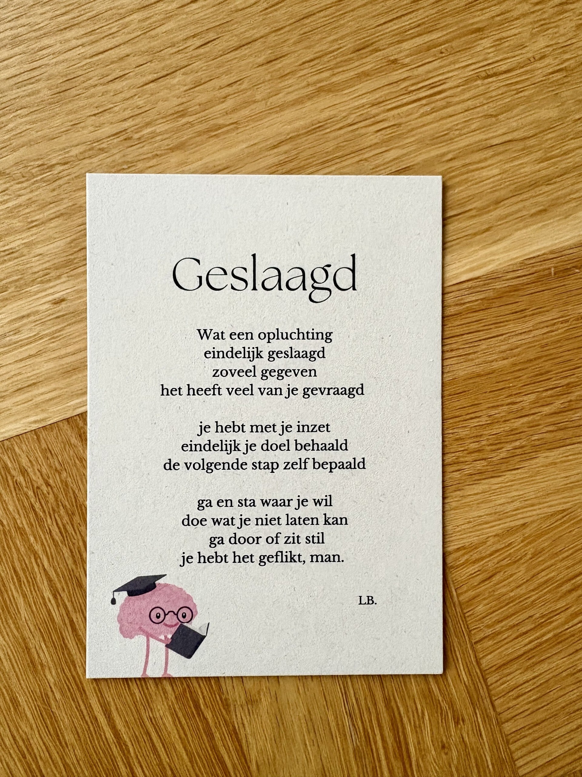 Gedicht Geslaagd