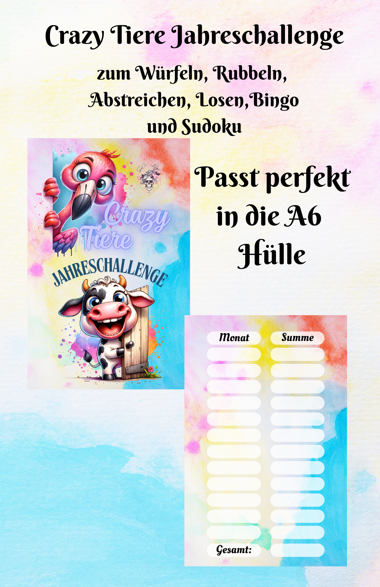 Crazy Tiere Jahreschallenge Artikelnummer 0028