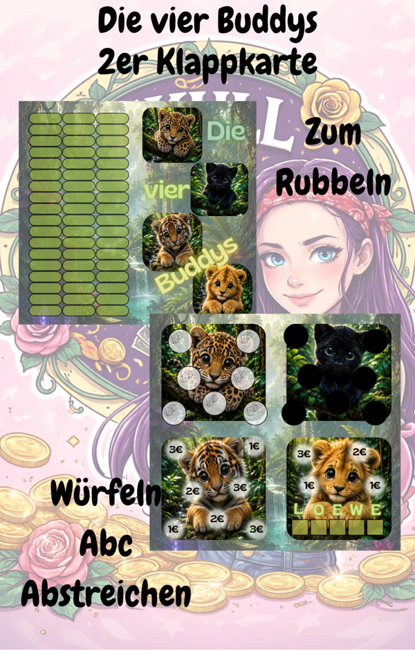 Die vier Buddys 2er Klappkarte ArtNr. 0294