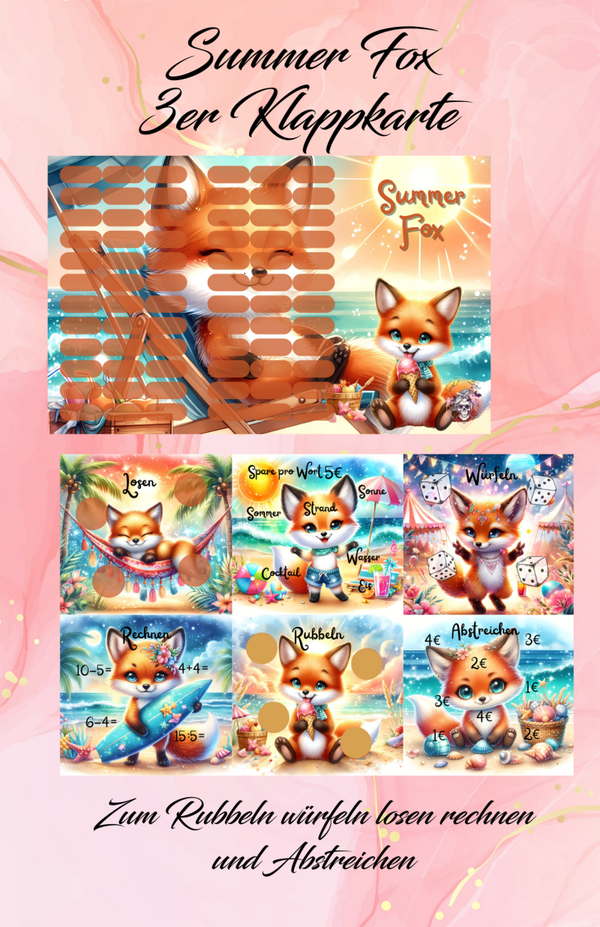 Summer Fox 3er Klappkarte Artikelnummer 0207