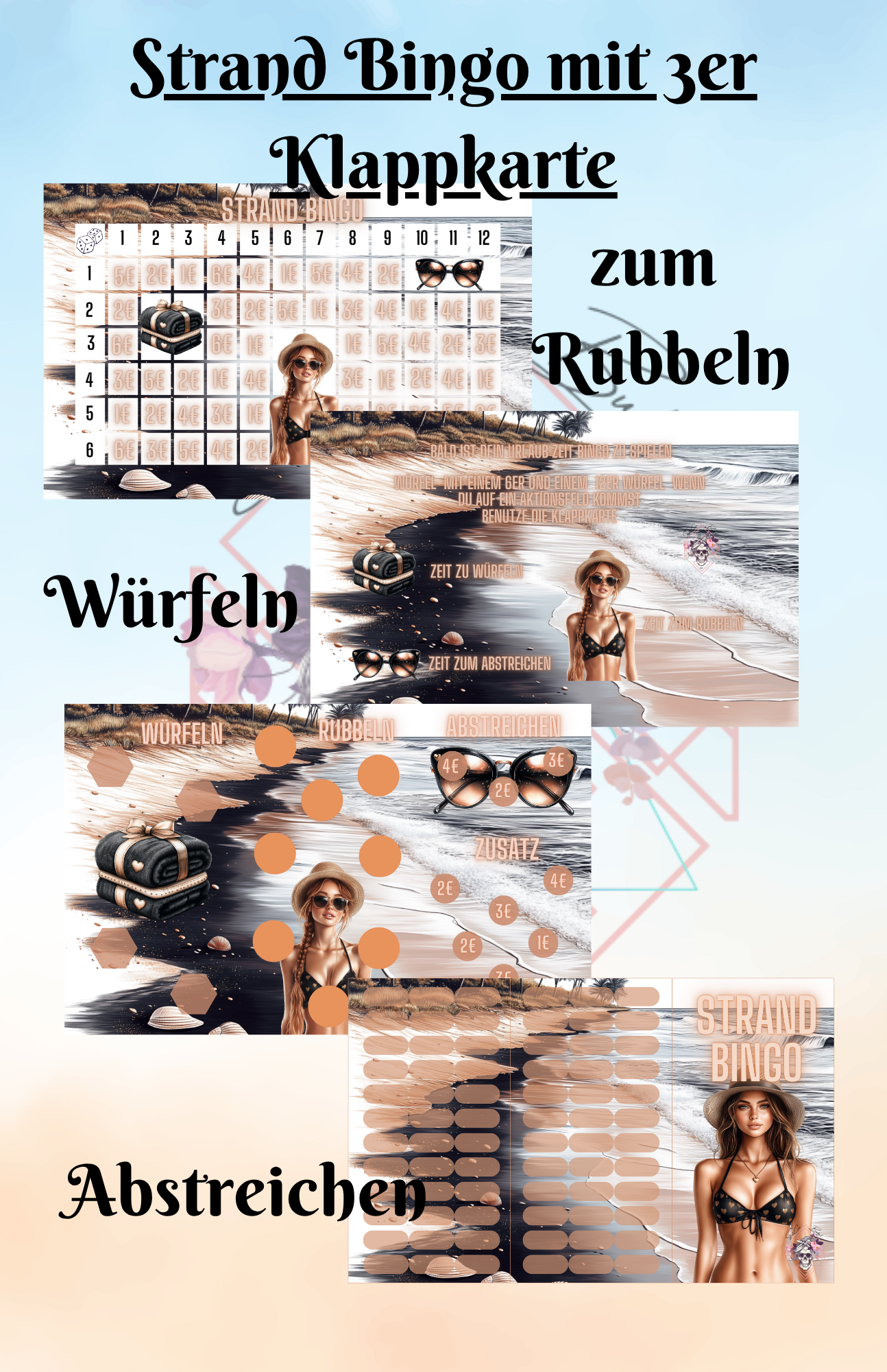 Strand Bingo mit 3er Klappkarte Artikelnummer 0044