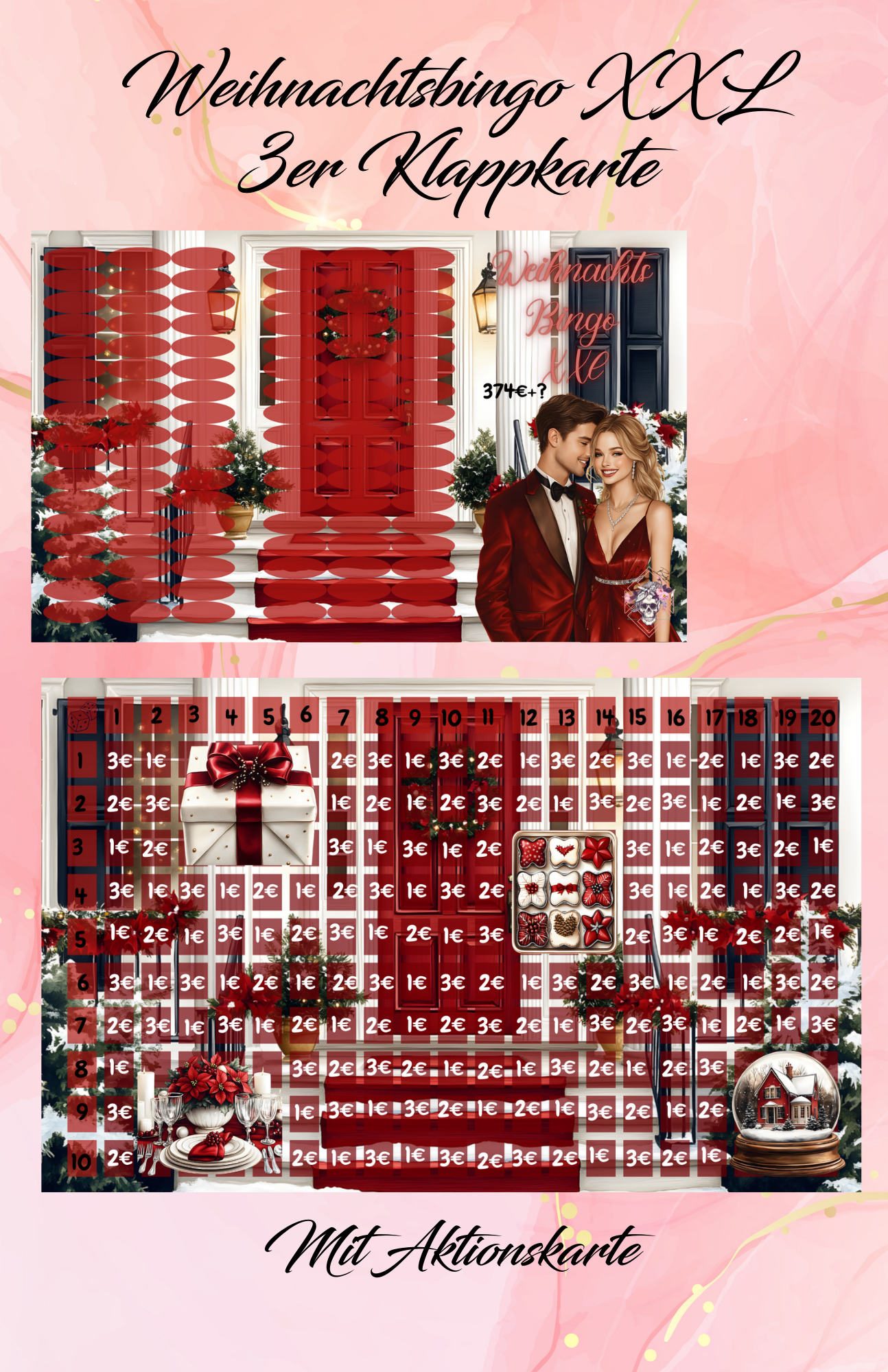 Weihnachtsbingo XXl 3er Klappkarte Artikelnummer 0196
