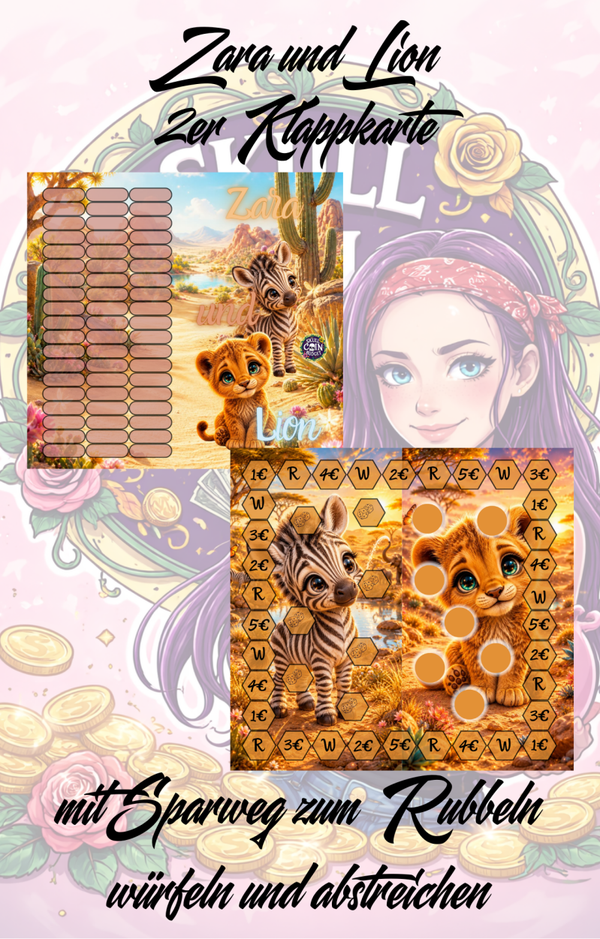 Zara und Lion 2er Klappkarte ArtNr. 0310