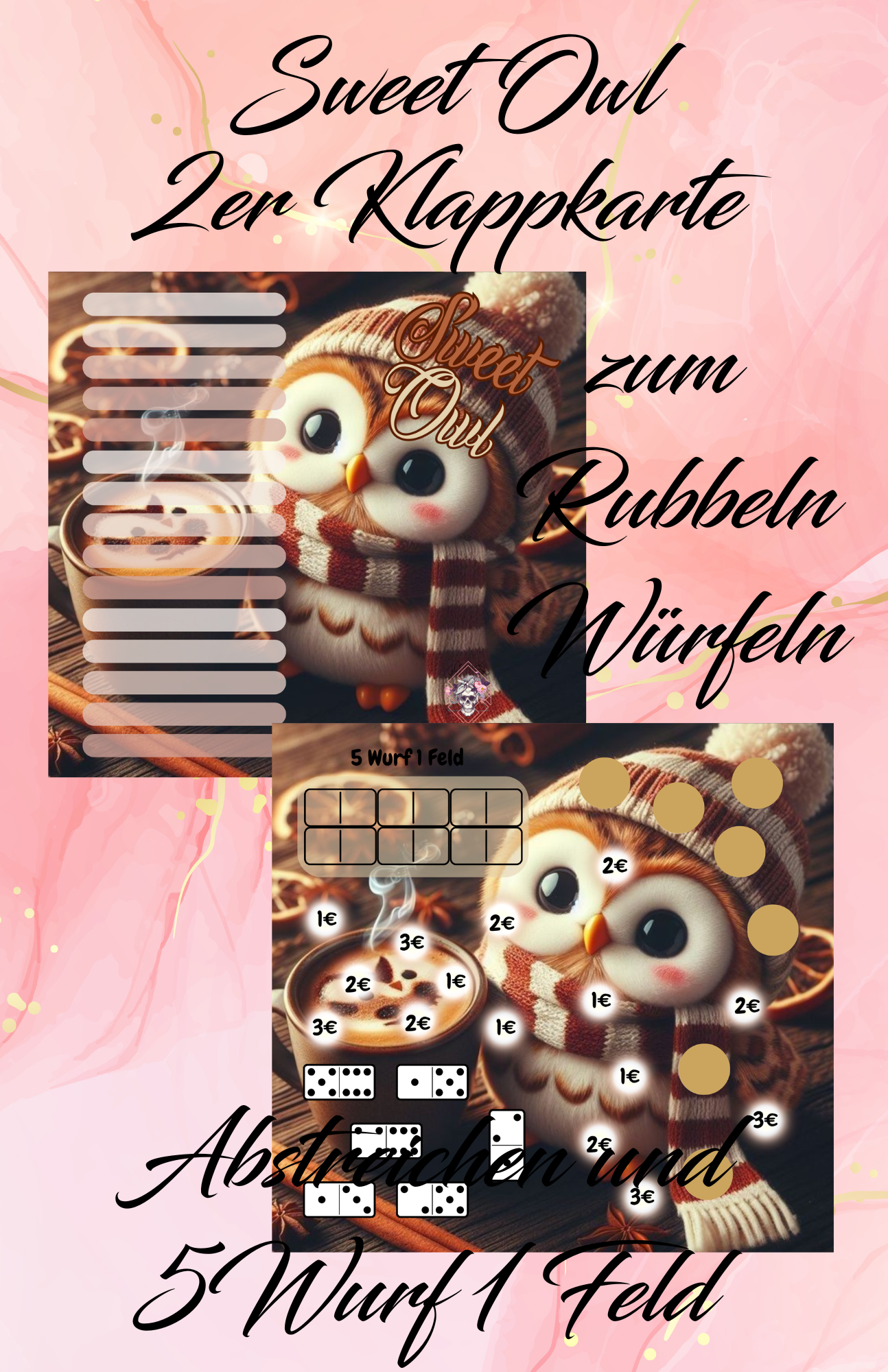 Sweet Owl 2er Klappkarte Artikelnummer 0072