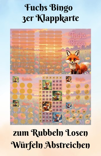 Fuchs Bingo 3er Klappkarte Artikelnummer 0034