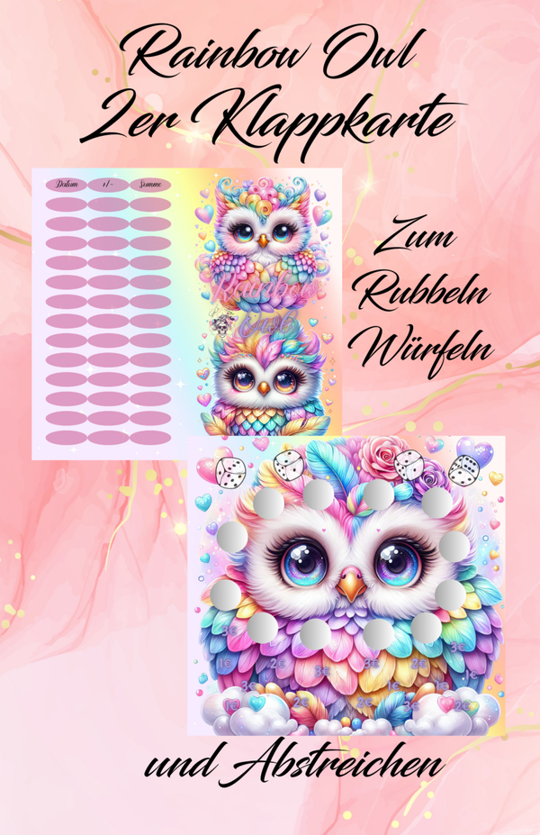 Rainbow Owl 2er Klappkarte Artikelnummer 0089