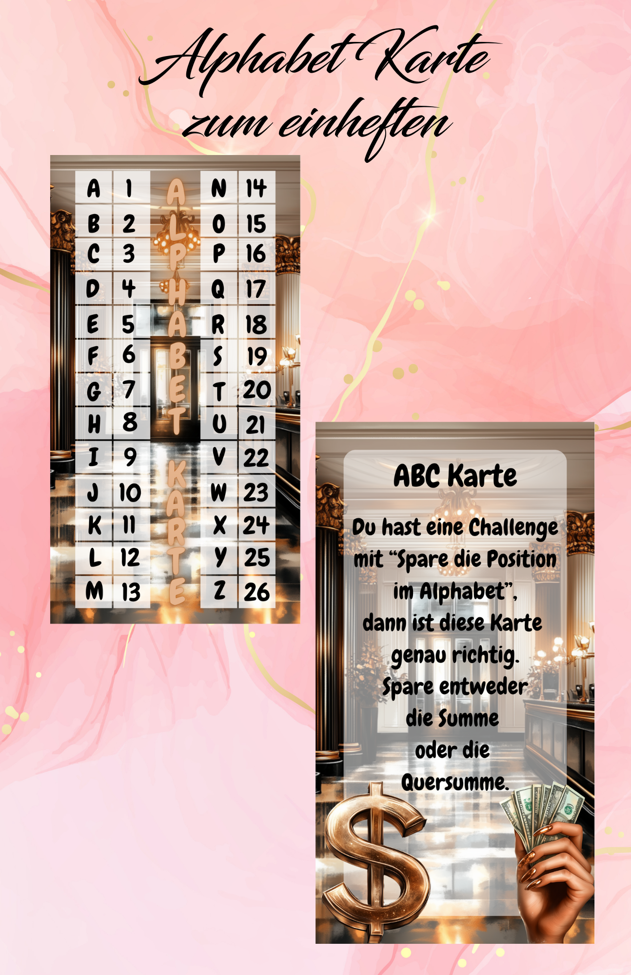 Alphabet Karte zum einheften Artikelnummer 0107