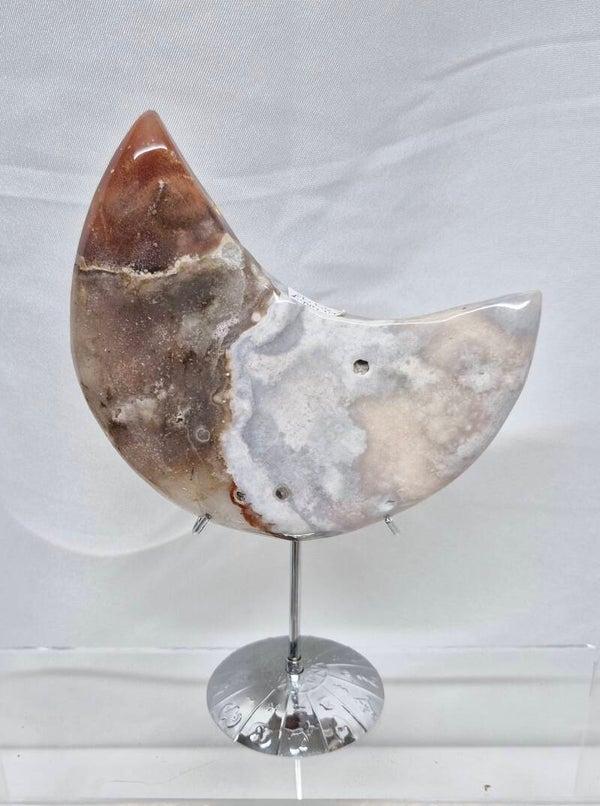 Rode Agaat maan op standaard C01