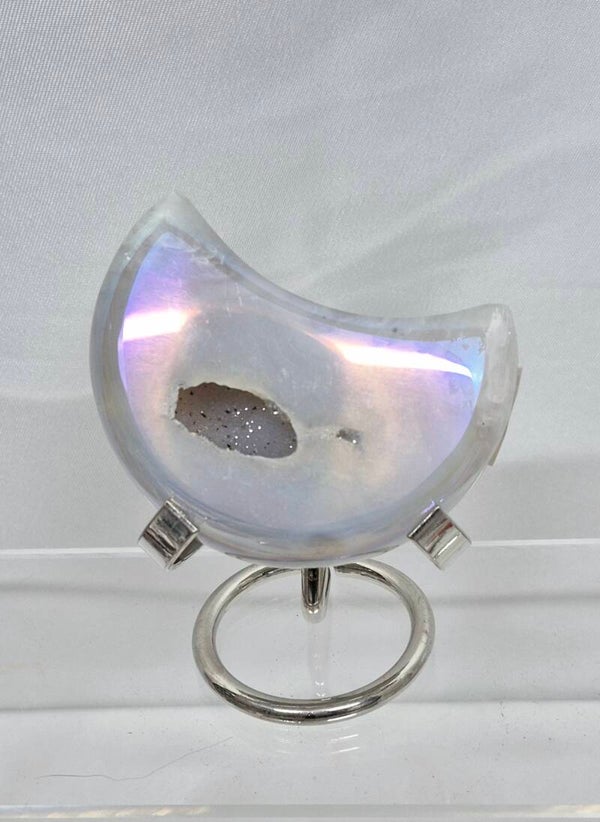 Agaat maan met aura coating