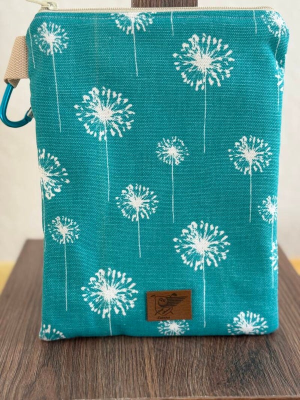 6158 - Tasche "Türkise Pusteblumen" (groß)