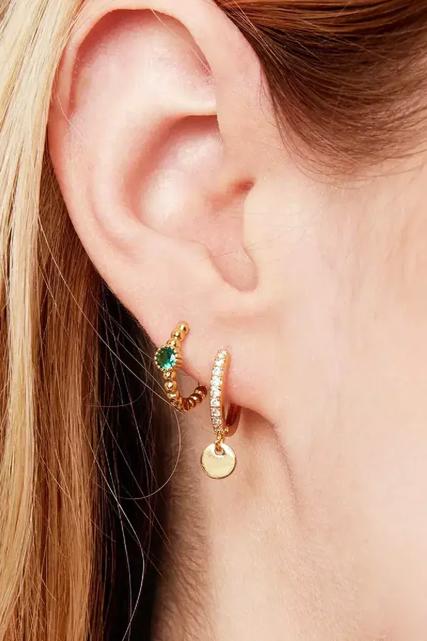 Oorbellen Diamond Coin Goud