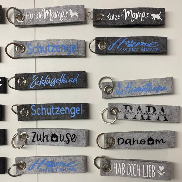Schlüsselanhänger aus Filz - personalisierung möglich
