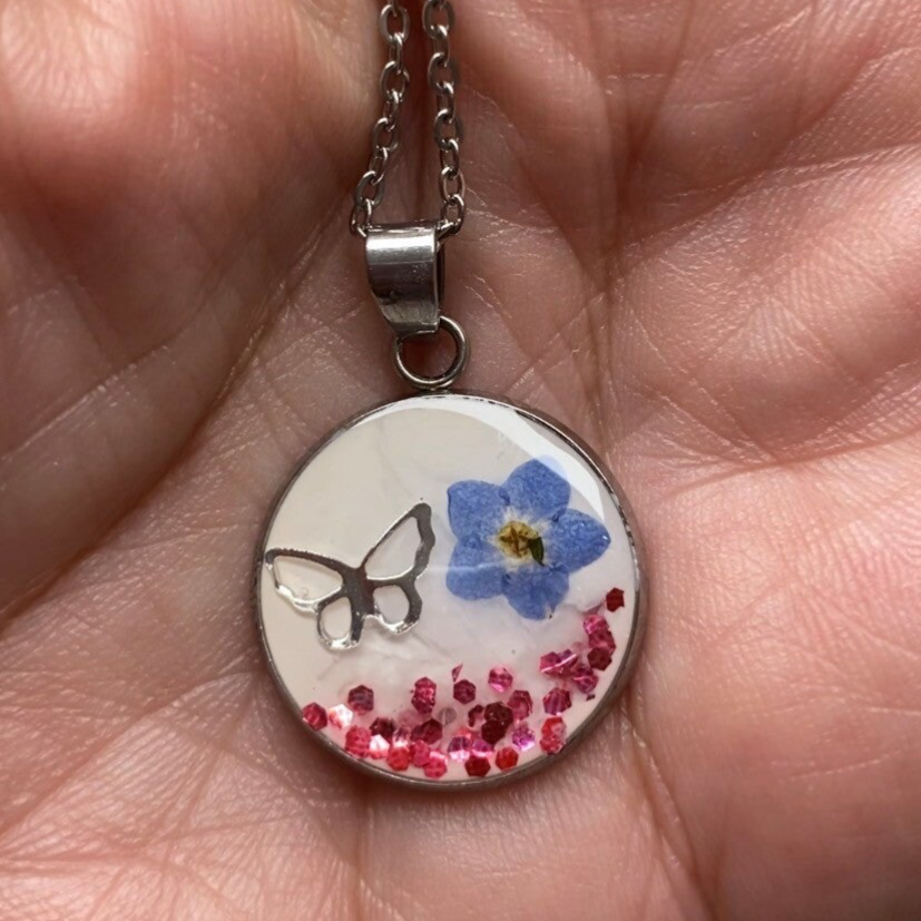 Kette Vergissmeinnicht  925 versilbert