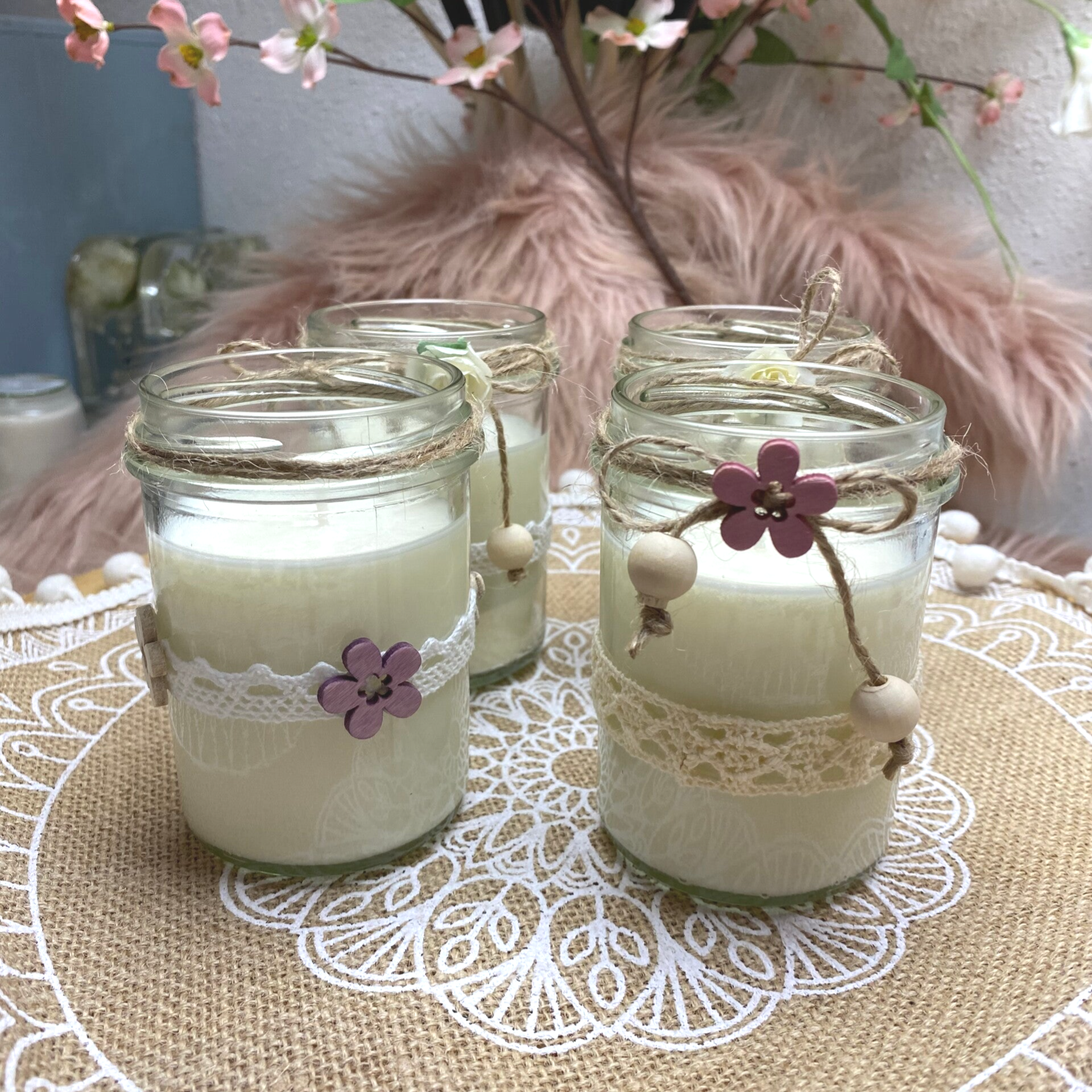 Dekorative Vintage Kerzen mit Duft handgemacht