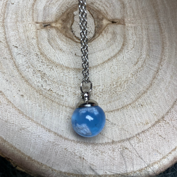 Perle Blue Sky mit Kette 925 versilbert