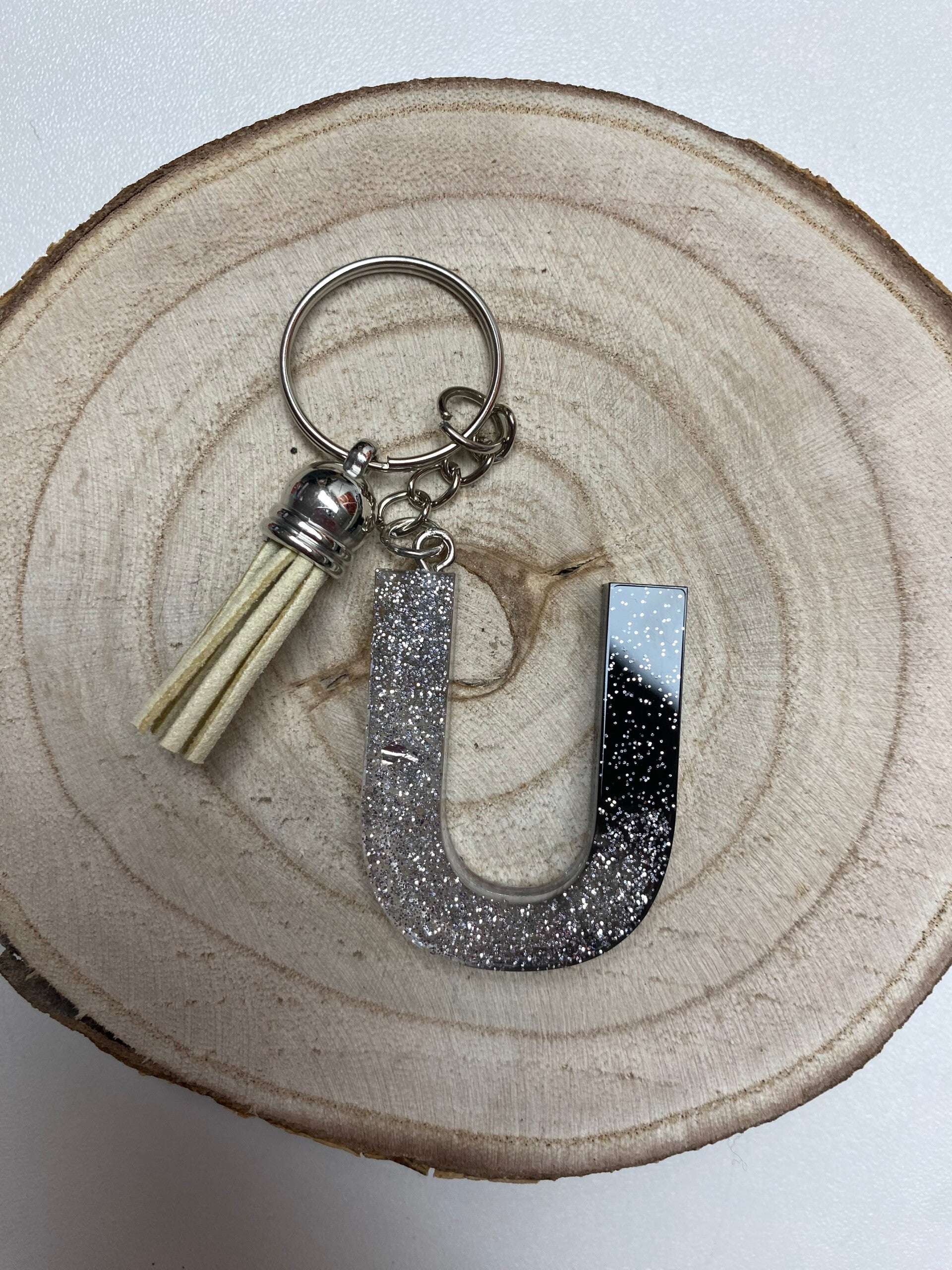 Handgemachte Schlüsselanhänger schwarz silber