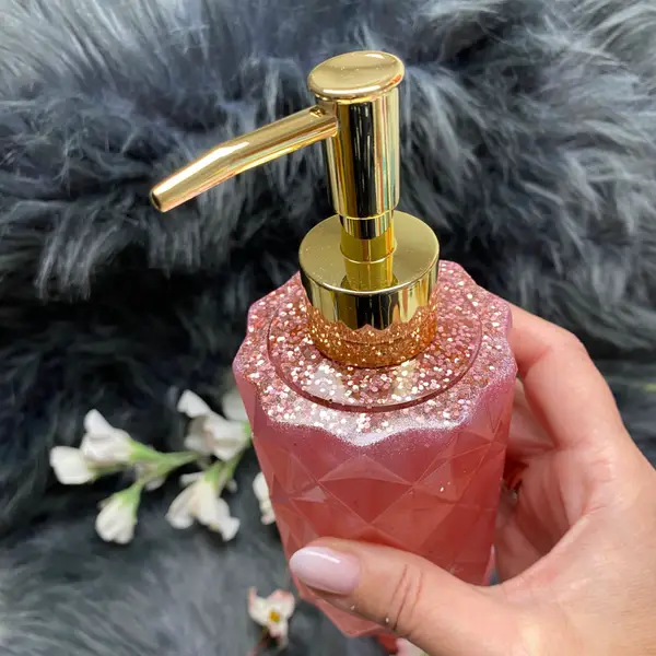 Handgefertigter Seifenspender Rosé gold
