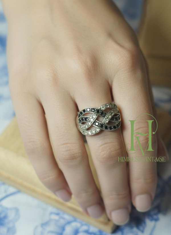Bague Vintage argent Oxyde Noir