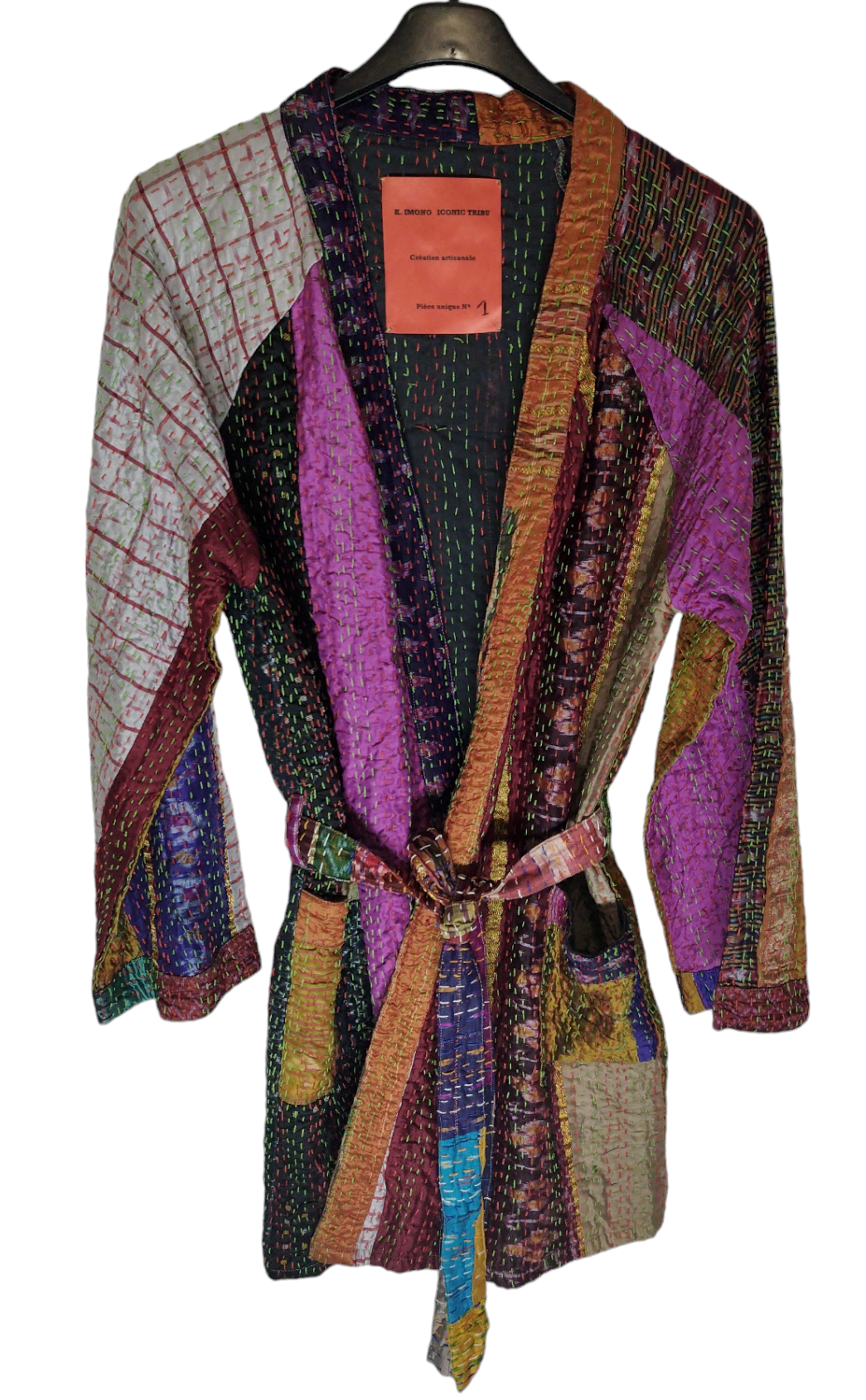 K.Imono vintage Présage 100% soie brodée à la main