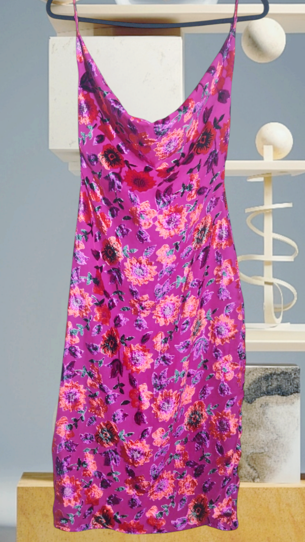 Robe Midi Fendue En Velours Dévoré Je N'ai Fleur De Rie