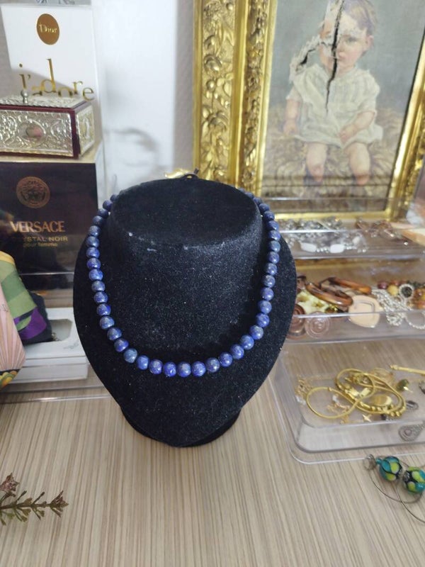 collier lapis lazuli véritable vintage