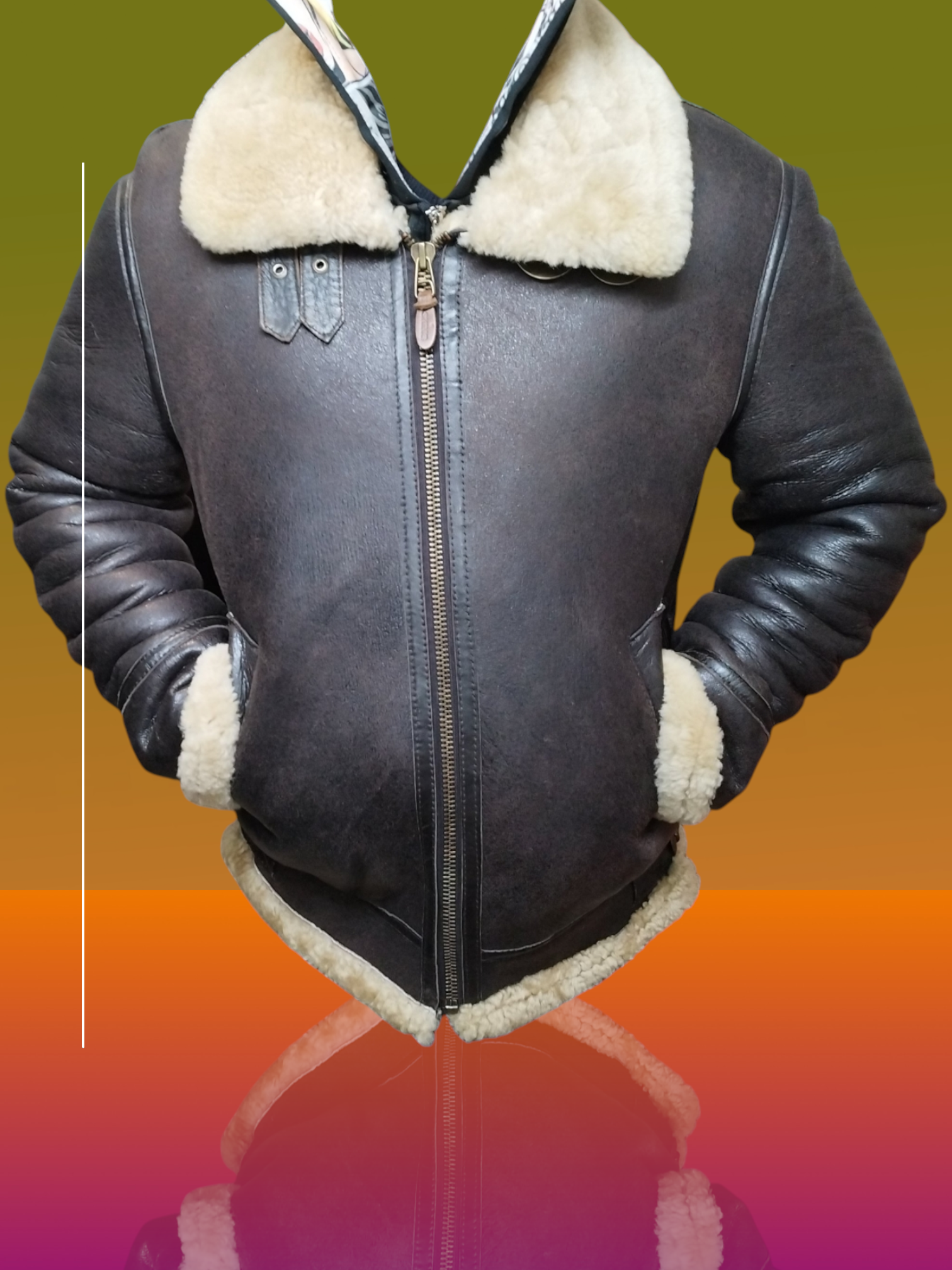 JACKET vintage Marron TYPE A-2  REDSKINS FLIGHT APPAREL INDUSTRIES INC