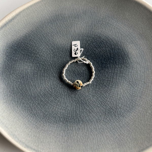 Ring | kralen | natuursteen | zilver
