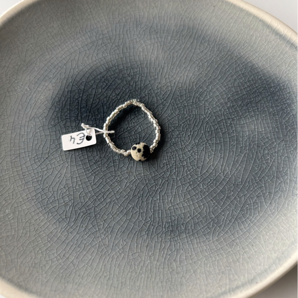 Ring | kralen | natuursteen | zilver