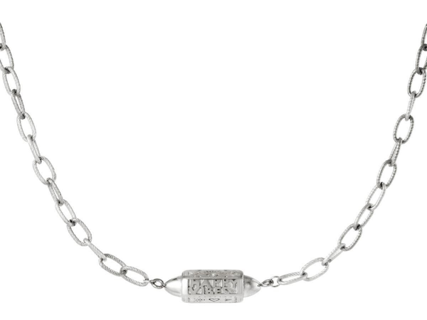 Ketting | RVS | hanger happy vibes | zilver