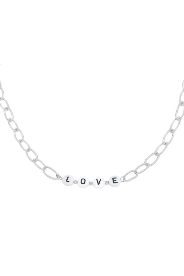 Ketting | RVS | love | zilver