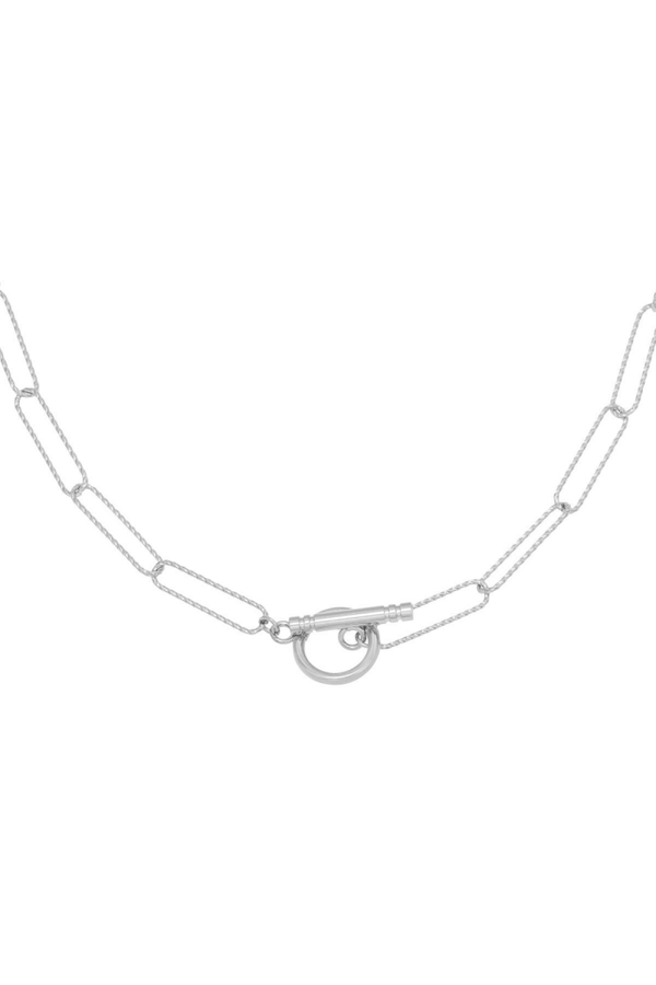 Ketting | RVS | airy squares | zilver