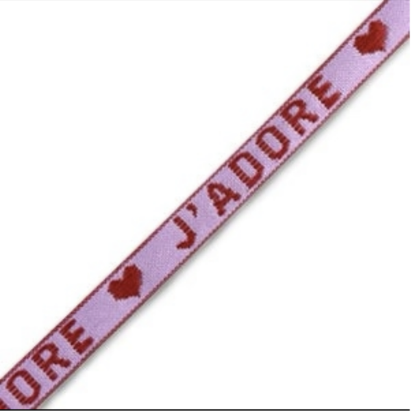 Lintbandje | j'adore paars/rood