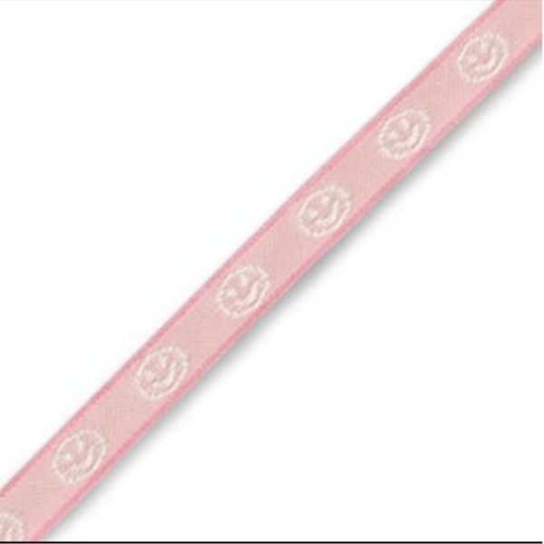 Lintbandje | smiley roze