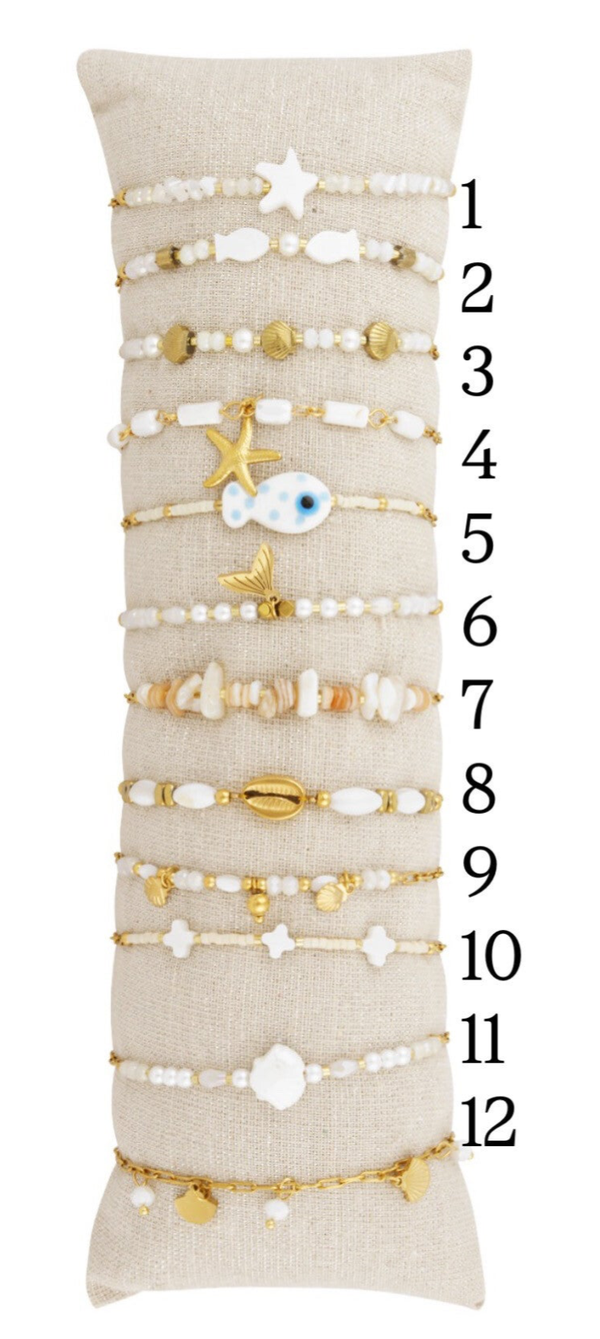Armbandjes | RVS | Sea life | Wit
