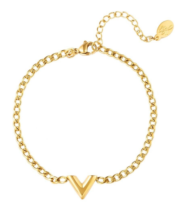 Armbandje | RVS | Goud | V