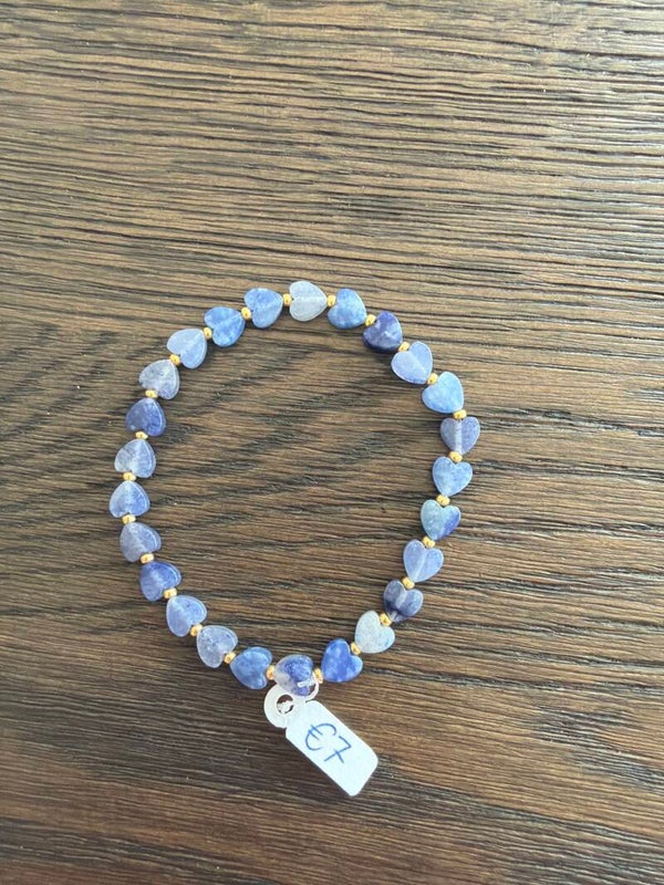 Hartjes armbandje blauw