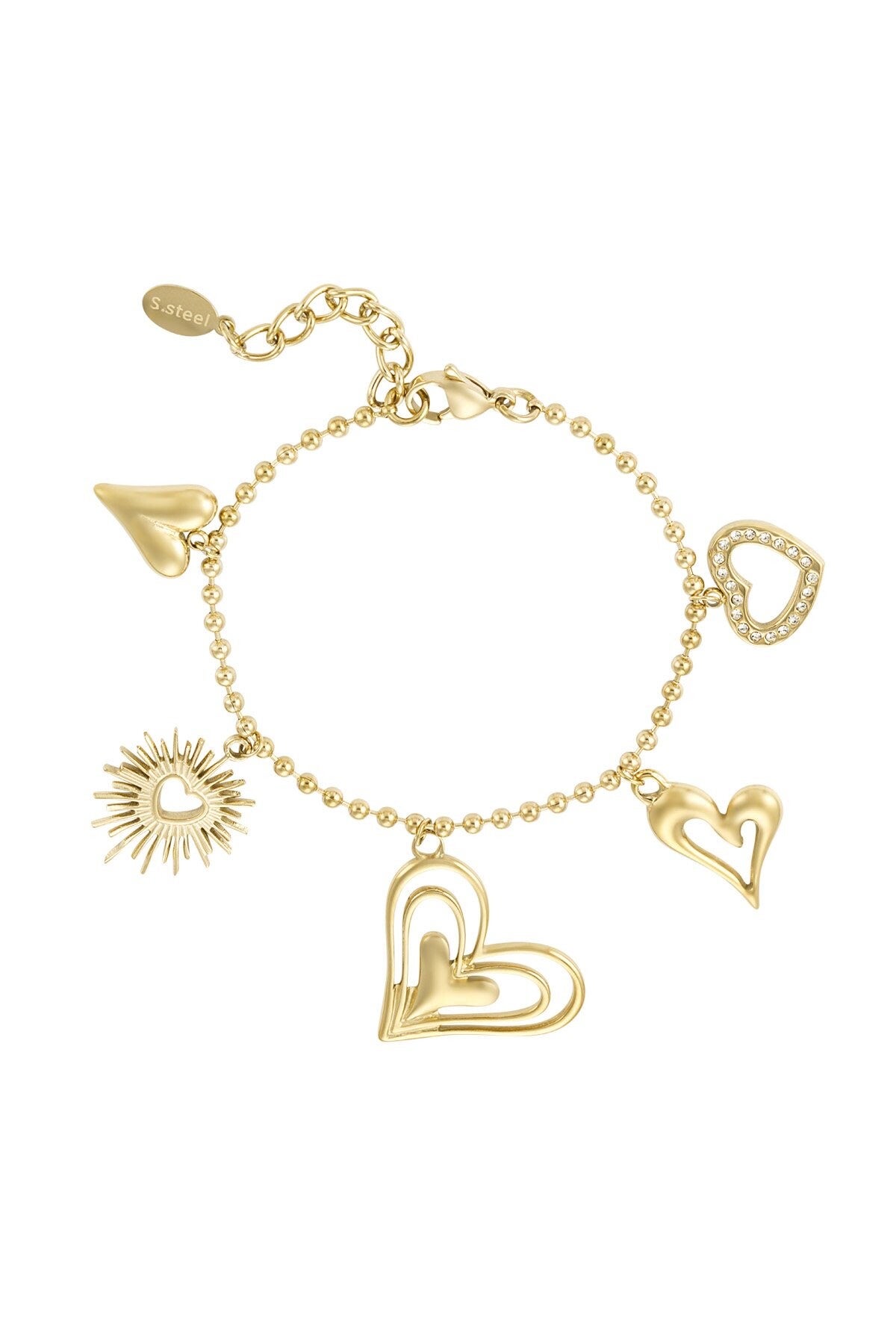 Armbandje | RVS | Loving hearts