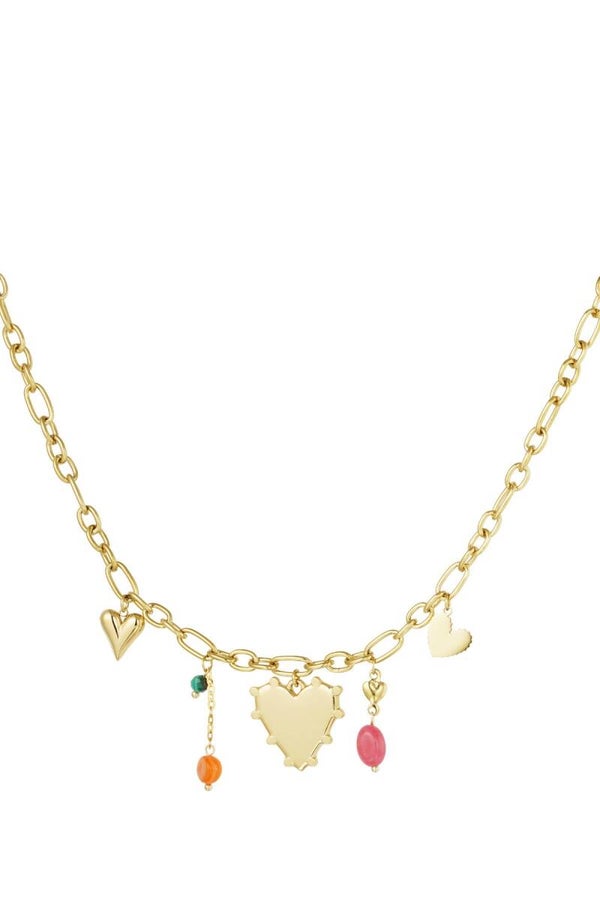 Ketting | RVS | Goud | Bedels | Love