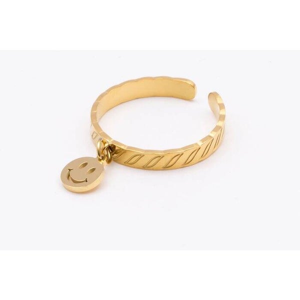 Ring | RVS | bedel smiley